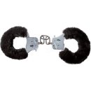 Toyjoy Furry Fun Cuffs - Plyšové kovové putá - Čierne 1ks