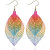 Trendové náušnice s motívom listov - farebné