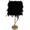 Clayre & Eef Zlatá stolná lampa Pštros s čiernym tienidlom - 30*30*69 cm E27/max 60W - Clayre & Eef