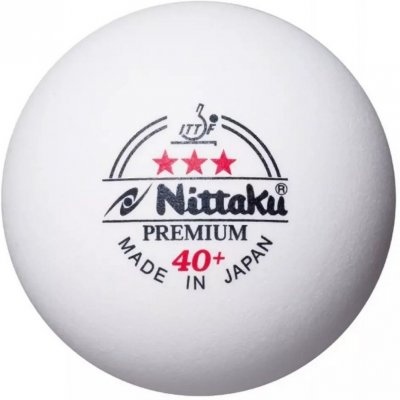 Míček Nittaku Premium *** 40+ (3ks) - bílá -