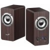 Genius SP-HF400 Reproduktory, 2.0, 10W, 3,5mm jack, drevené, tmavé drevo