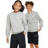 Dievčenské mikiny Nike Kids Sportswear Club Fleece - dark grey heather/white - Sivý (XL)