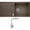 Blanco METRA XL 6 S kávová + excentrické ovládanie + Blanco MILA chróm 519414