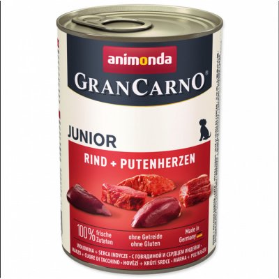 Animonda Gran Carno Junior hovädzie & morčacie srdcia 400 g Animonda GranCarno Original Junior hovädzie mäso a morčacie srdcia - 400g