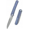 Zatvárací nôž Kubey KB Knives Dandy Blue Titanium, pieskovaná oceľ CPM S90V od M