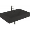 Kludi Resa umývadlo so zátkou 81x50 cm obdĺžnik umývadlo na nábytok-pultové umývadlo čierna 59WW8139