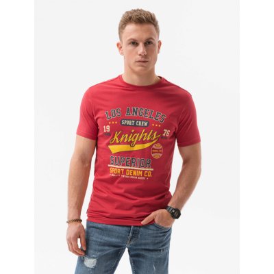 Ombre Clothing pánske tričko s potlačou Patrick červené