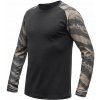 Pánske tričko dl.rukáv SENSOR MERINO BLEND IMPRESS čierna/brush L