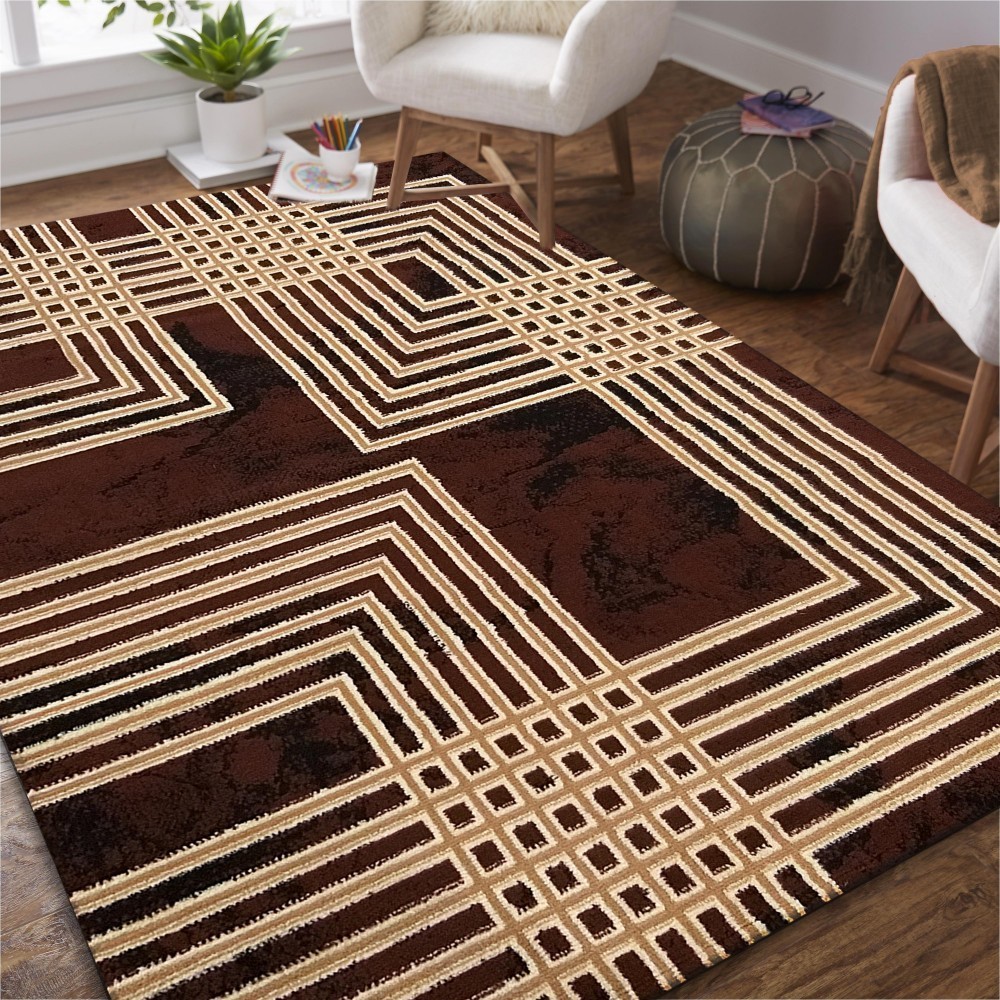 DomTextilu Moderný hnedý koberec s geometrickým motívom štvorcov  40347-185068 Hnedá od 31,9 € - Heureka.sk