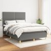 Box spring postel s matrací tmavě šedá 140x200 cm textil Šedá 3142258
