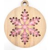 Libelula Drevená vianočná ozdoba s vianočným motívom 14 Farba: Ružová