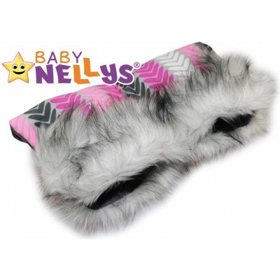 Baby Nellys Rukávník Fleece S Kožušinkou farebné lístky