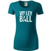 Volleyball nápis - Dámske tričko z organickej bavlny Origin (GOTS) - XS ( Petrolejová )