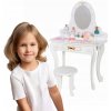 Detský toaletný stolík pre dievčatá, drevený, veľký, príslušenstvo, sada Kinderlly