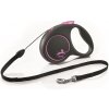 Vodítko Flexi Black Design M lanko 5 m ružové (do 20 kg)