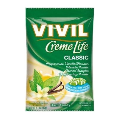 VIVIL BONBONS CREME LIFE CLASSIC s vanilkovo-mätovou smotanovou príchuťou bez cukru 110 g