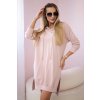 Hooded dress with a long back in dark powder pink ružová One size Kesi 5907302116109