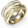 Guess Pozlátený prsteň s kryštálmi Stylish JUBR04586JWYG