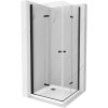 Mexen Lima Duo, sprchový kút 90 (dvere) x 90 (dvere) cm, 6mm číre sklo, čierny profil + SLIM sprchová vanička 5cm, 856-090-090-70-02-4010B