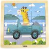 Drevené puzzle pre najmenších Viga 9 ks Auto