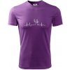 Jeleň EKG - Pánske tričko Fantasy športové - S ( Fialová )