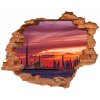 Diera 3D v stene nálepka Sunset dubaj 90x70 cm