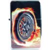 Benzínový zapaľovač s motívom zapáleného kolesa