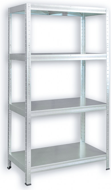 Biedrax Regál pre domácnosti 40 x 90 x 180 cm, 4 police kovové x 100 kg, kovový, pozinkovaný