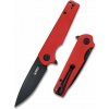 Kubey KU233E Wolverine vreckový nôž 7,4 cm, Dark Stonewash, červená, G10, spona