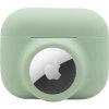 AppleKing 2v1 silikónový ochranný obal pre AirPods Pro / AirTag 1 / 2 - olivový - možnosť vrátiť tovar ZADARMO do 30tich dní