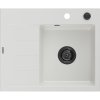 Mexen Ben, 1-komorový granitový drez 600x500x190 mm, pravý + čierny sifón, biela, 6523605000-20-B