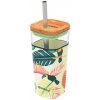 Quokka Liquid Cube pohár so slamkou 540 ml, tropical toucans