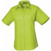 PREMIER PR 302 / Dámska popelínová košeľa s krátkym rukávom - lime XXS