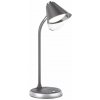 IMMAX LED stolní lampička FINCH/ Qi nabíjení/ 9W/ 12V/2A/ stmívatelná/ šedá + stříbrné prvky