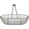 Clayre & Eef Košík drôtený drevené rúčky malý 32x18x9 cm 46101