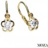 MOZA gold Detské náušnice MG4206 Farba kameňa: Biela, Farba Zlata: žlté Au