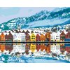 ZUTY Maľovanie podľa čísel - MESTOČKO BERGEN V NÓRSKU Rámovanie: vypnuté plátno na rám, Rozmer: 40x50 cm