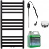 CERANO - Kúpeľňový elektrický radiátorový set Fulgidus - 600W - čierna matná - 880x430 mm CER-680535