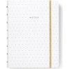 FILOFAX Notebook Moonlight, notes A5 s gumičkou, linajkový, 148x210mm, 56 listov, biely s bodkami