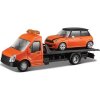 Bburago 1:43 Odťahovka + Mini Copper S oranžové
