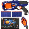 Ikonka Pištoľ na penové šípky Blaze Storm + 20 šípok modrá
