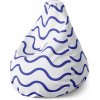 Sablio Sedací vak Pear Modré vlnky - 70 x 95 x 15 cm
