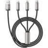 Tech-Protect Ultraboost 3in1 kábel USB - Lightning / USB-C / Micro USB 3.5A 1m, sivý