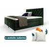 Wilsondo Čalúnená boxspring manželská posteľ s matracom Guliette - zelená Rozmer: 200x200