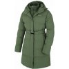 Husky Nerine L khaki dámský zimní teplý voděodolný kabát s páskem a kapucí 10000 XXL