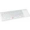 Klávesnica C-TECH WLTK-01, bezdrôtová klávesnica s touchpadem, biela, USB WLTK-01W