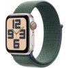 Apple Watch SE GPS + Cellular 40mm Starlight Aluminium Case with Lake Green Sport Loop MXGH3QC/A