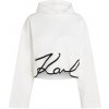 Karl Lagerfeld Mikiny KARL SIGNATURE HEM HOODIE Biela