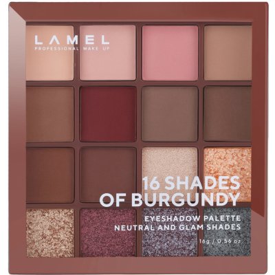 LAMEL 16 Shades of Burgundy paletka očných tieňov 16 g