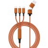 Smrter Nabíjací kábel USB USB 2.0 Apple Lightning konektor, USB-A zástrčka, USB-C ® zástrčka, USB Micro-B zástrčka 1.20 m oranžová s funkciou OTG, látkový; SMRTER_HYDRA_ULT_OR